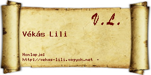 Vékás Lili névjegykártya
