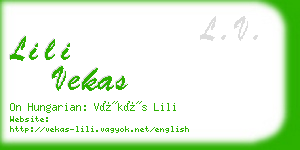 lili vekas business card